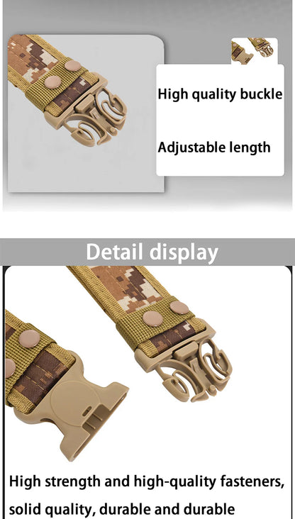 Men's Belt Outdoor Camouflage Tactical Belt Oxford Cloth Belt Mountaineering Belt Nylon Wide Waist Belt Work Belt Neutral Belts