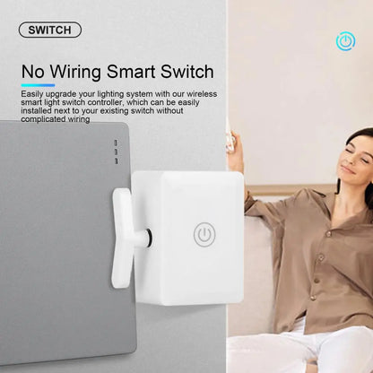 Smart Wireless Light Switch Controller with Remote Control Long Sensing Range Turn Off Lights Smart Switch Button Pusher