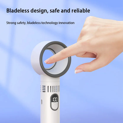 2025 New Portable Hand Fan  100 Wind Speeds Mini Bladeless Handheld Fan USB Rechargeable Personal Fans Electric Eyelash Fan