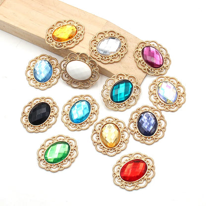 10Pcs 25*30MM Alloy Acrylic Flower Plate Accessories DIY Wedding Clothes Hair Accessories Invitations Decorative Accessories