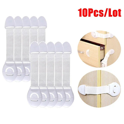 10pcs Child Safety Cabinet Lock Baby Proof Security Protector Drawer Door Cabinet Lock Plastic Protection Kids Safety Door Lock