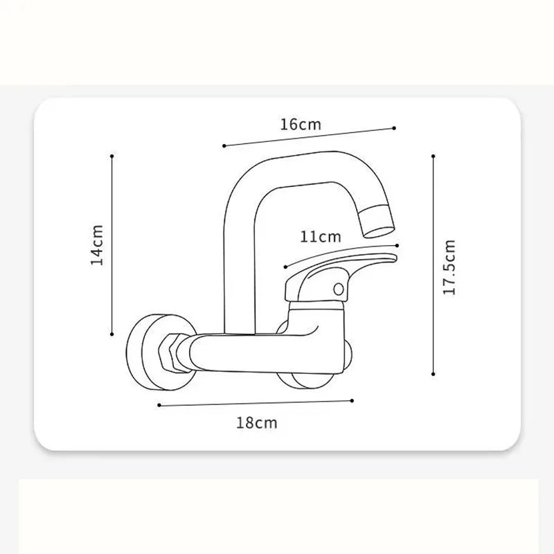 Dish sink faucet wall mounted double hole household sink sink sink sink sink wall outlet hot and cold water universal faucet