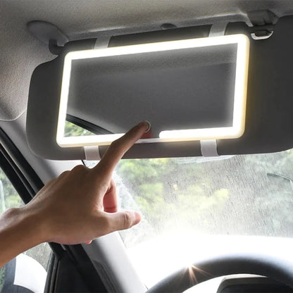Car Sun Visor LED Sunshade Makeup Mirror 3modes Touch Screen Adjustment USB Charging Automotive Cosmetic Mirrors Car Accessories