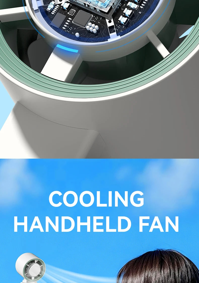 Handheld Fan, Portable Handheld Fan with Ice Function Turbo Powerful Rechargeable Fans  for Outdoor Indoor travel essentials