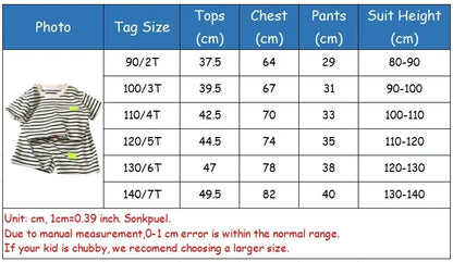 Summer Baby Boy Girls Clothes Set Children Stripe Tshirts and Shorts 2 Pieces Suit Kid Top Bottom Outfits Casual Tracksuits