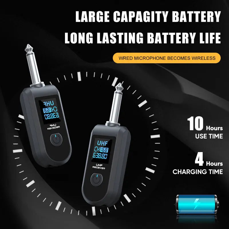 UHF XLR Adapter System Wireless Microphone Transmitter Receiver System for Dynamic Microphone Guitar Audio Mixer PA System