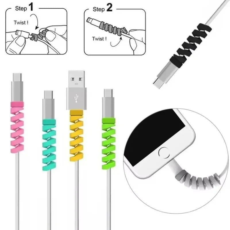 Cable Winder Organizer Data Line Protector Spiral Winder Wire Management Cord Organizers for Earphone Phone Charge Lines Winder