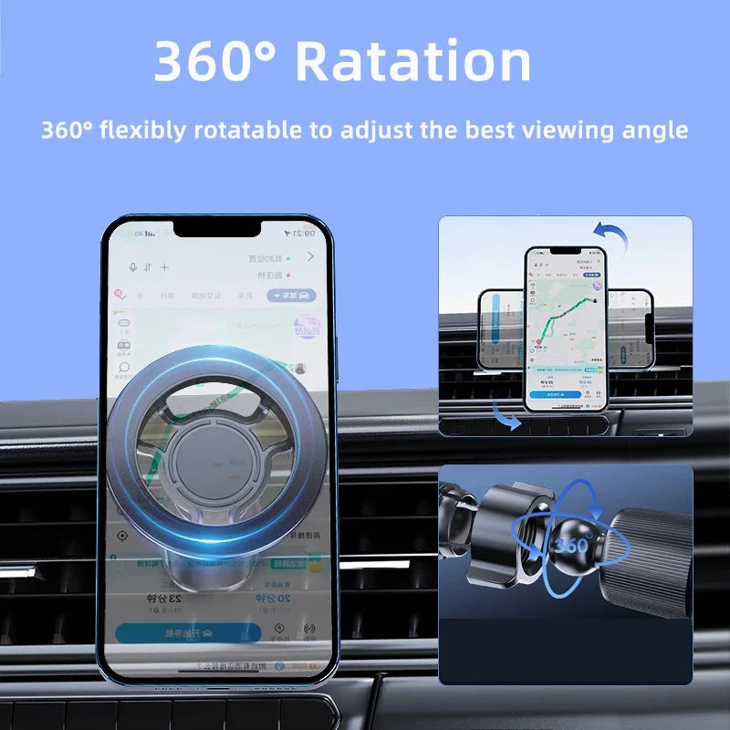 Magsafe Car Mount Magnetic Phone Holder for Air Vent with 360° Rotation Universal Phone Holders for iPhone 15