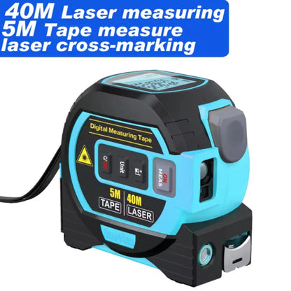Laser measuring tape, 3-in-1 laser rangefinder 5M measuring tape LCD display backlight rangefinder Building measuring device