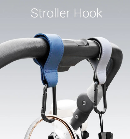 1PCS Baby Stroller Hook PU Leather Adjustable Pram Hook Cart Organizer Diaper Bag Hanger Children Boy Girl Travel Accessories