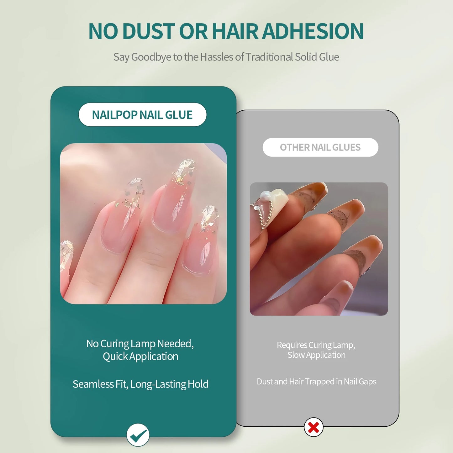 Nailpop Press On Nail Glue Super Strong Long Lasting Fast Drying No UV Lamp Needed Hypoallergenic Gentle Adhesive for Fake Nails