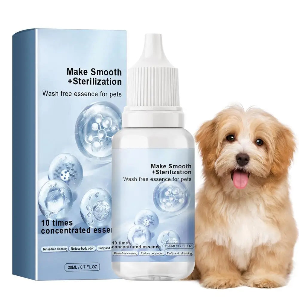 Pet Dry Cleaning Essence 20ml Portable Waterless Cat Oil Odor Eliminator Serum For Home Pet Essence Deodorizing