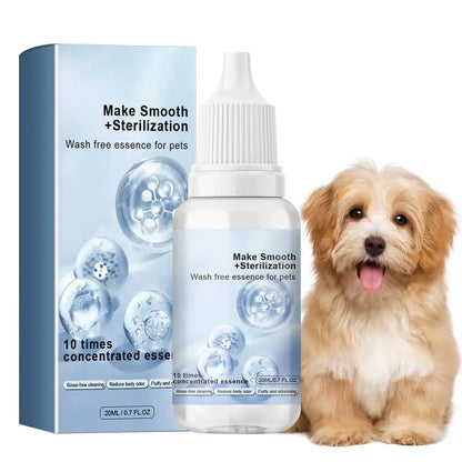 Pet Dry Cleaning Essence 20ml Portable Waterless Cat Oil Odor Eliminator Serum For Home Pet Essence Deodorizing