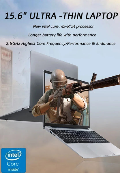 2025 New Notebook 15.6 Inch Laptop Windows 11 Intel Core m5-6Y54 16GB RAM 1TB SSD Fingerprint Unlock Study Office Pc Laptops