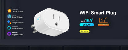 16A Smart Plug with Bluetooth App Control Power Monitoring Timer Countdown Group Voice Control PowerOff Memory Works with Alexa