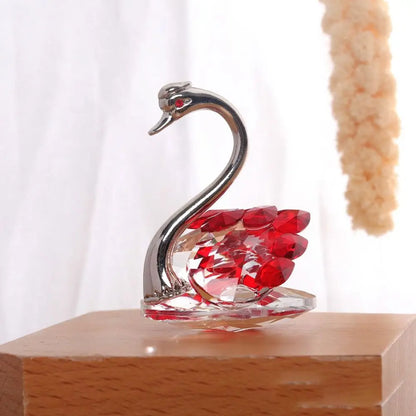 Beautiful Glass Home Decoration, Cute Swan Statue, Home Decoration, Dining Table Family Collection Gift, Home Crystal Decoration