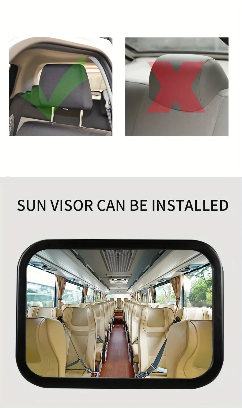 Durable Baby Car Mirror 360° Rotatable Safe for Seat Essential for Travel Easy Install Adjustable Arm Durable Rearview Mirror