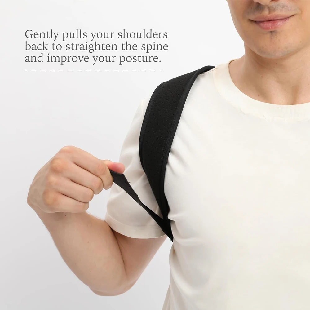 1PCS Back Brace Posture Corrector for Upper & Lower Back Pain Relief - Adjustable, Unisex, Clavicle Support, Improves Posture