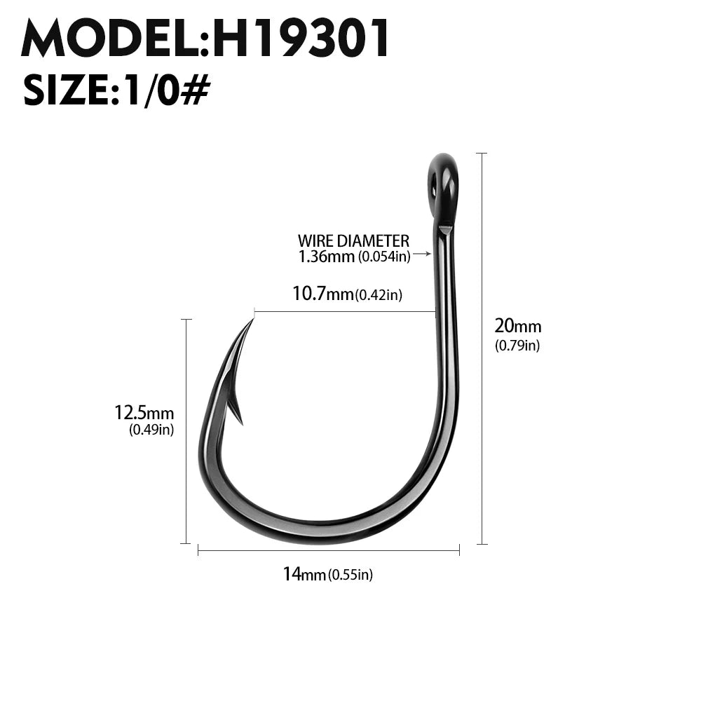 PROBEROS 10Pcs/lot Thick High Carbon Steel Fishhook Lron Hook With Barb Hook for Haihu River Fishing Gear Accessories Wholesale