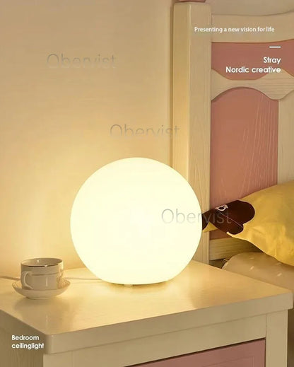 Decorative Ball Table Lamp Bedside Nightlight Girls Ins Gift Atmosphere Lamp Romantic Warm Children's Room Desk Bedroom Floor La