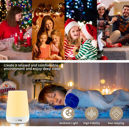 Smart White Noise Machine Baby Sleep Sound Machine Colorful Night Lights 34 Soothing Sounds Supports Voice APP Remote Control