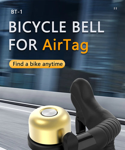TWOOC Bicycle Bell for Apple AirTag | Holder Hidden in Bell | Bicycle Anti-Theft | Road Approved | Tool Included