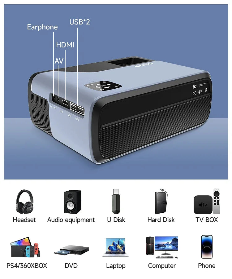 ProjectorMobile LCD Projector With Bluetooth Projectors With Speaker