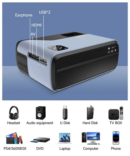 ProjectorMobile LCD Projector With Bluetooth Projectors With Speaker