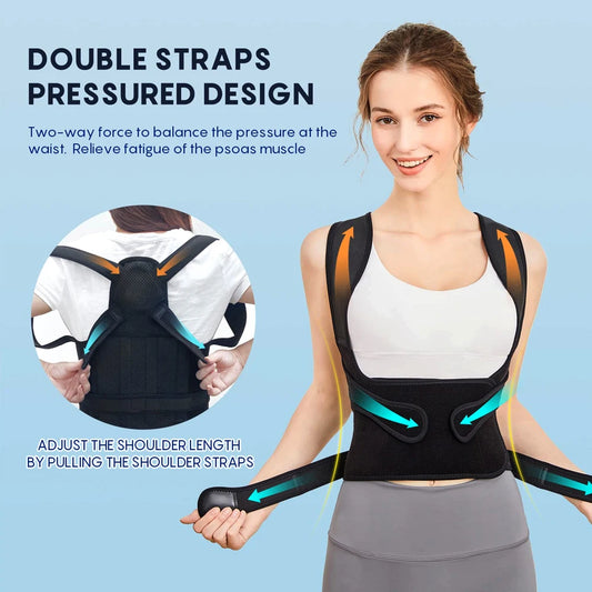 1Pcs Back Brace Posture Corrector for Women Men, Back Straightener Posture Corrector, Back Pain, Adjustable Posture Trainer