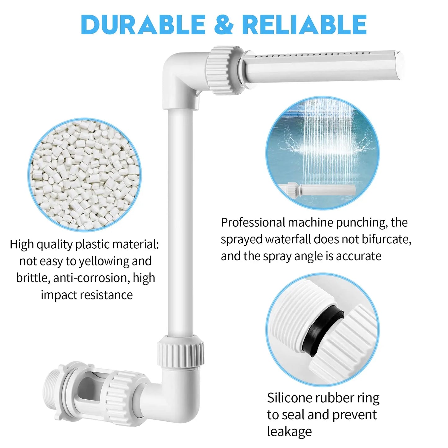 Swimming Pool Waterfall Fountain Kit PVC Feature Water Spay Pools Spa Decorations Easy Install Swimming Pool Accessories