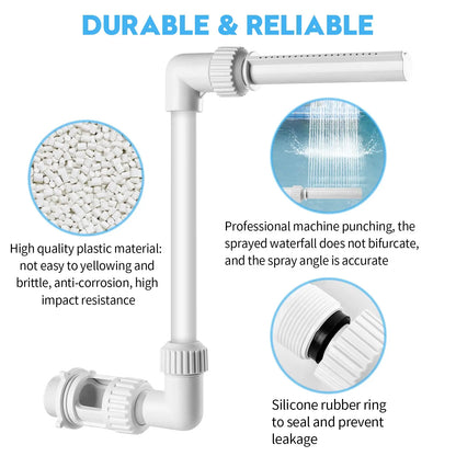 Swimming Pool Waterfall Fountain Kit PVC Feature Water Spay Pools Spa Decorations Easy Install Swimming Pool Accessories
