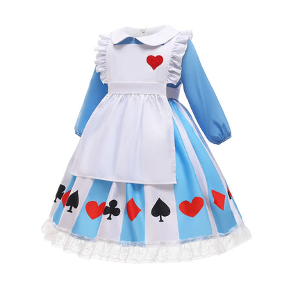 Girl Alice Costume Halloween Maid Lolita Dress Kids Cosplay Servant Family Party Fancy Clothing New Arrival