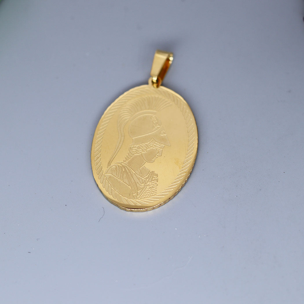 2pcs Medallion Goddess Athena Charm Stainless Steel Pendant for Necklace Amulet Jewelry Making Handmade Crafts