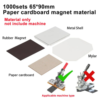 50-80mm DIY Fridge Magnet Maker Machine Rectangular 100Pc Magnet Materials Supply Paper Cutter Photo Refrigerator Sticker Making