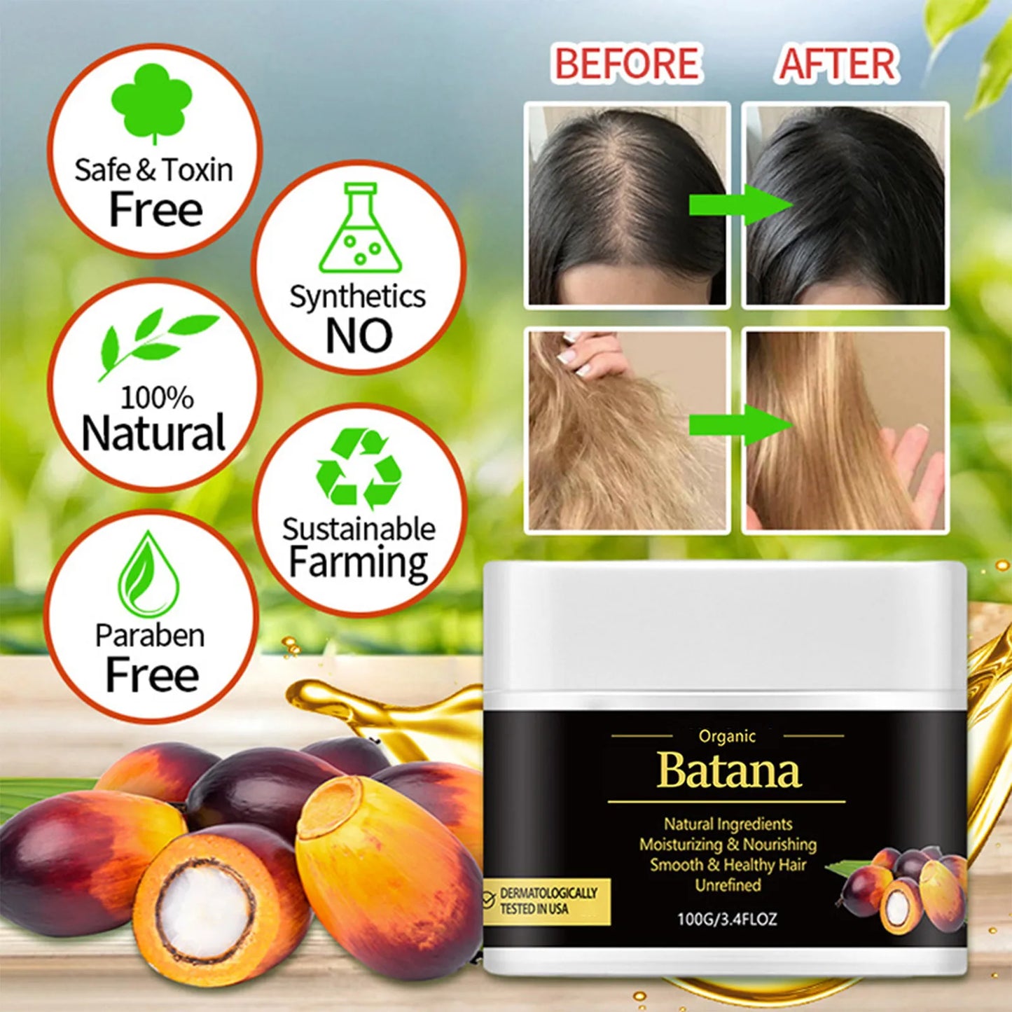 1/2/3/5PCS Batana Care Oil For Hair Growth batan Care Oil hair Growth Oil hair Oil Stimulates Hair Growth Batana Care Oil Moistu