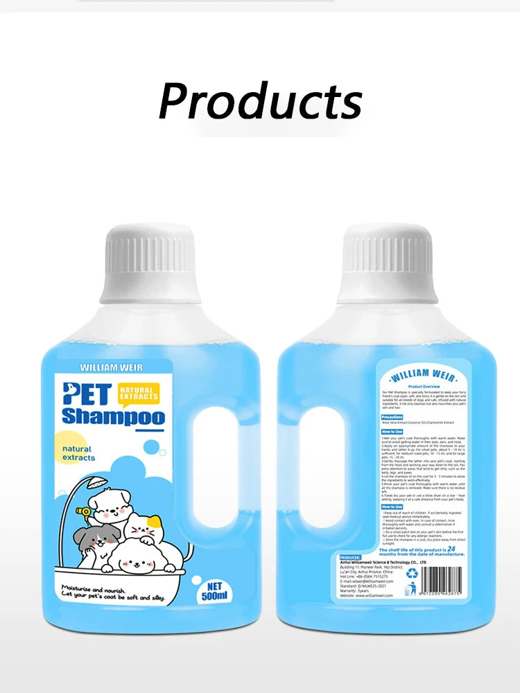 500ml Pet Bath Shampoo Cats Dogs Shower Care And Cleaning Gentle And Smooth Deodorizing Anti-itching Long-Lastin Fragrance