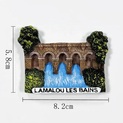 Europe France Lyon Strasbourg Marseille Resin 3D Fridge Magnets Tourism Souvenir Refrigerator Sticker