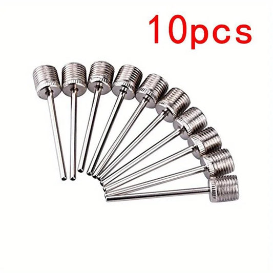 10/20/30-Piece Stainless Steel Sports Ball Pump Needles - Air Valve Adapters for Football, Basketball, and Soccer