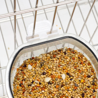 Bird Feeding Bowl Detachable Transparent Bowl Plastic Food Cup For Cage Convenient Hanging Seed Water Feeder for Parrots