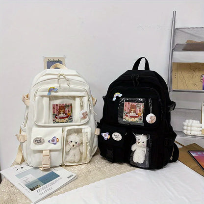 Large Capacity High School Student Backpack Female Korean Schoolbag Junior High School Student Girl Backpack