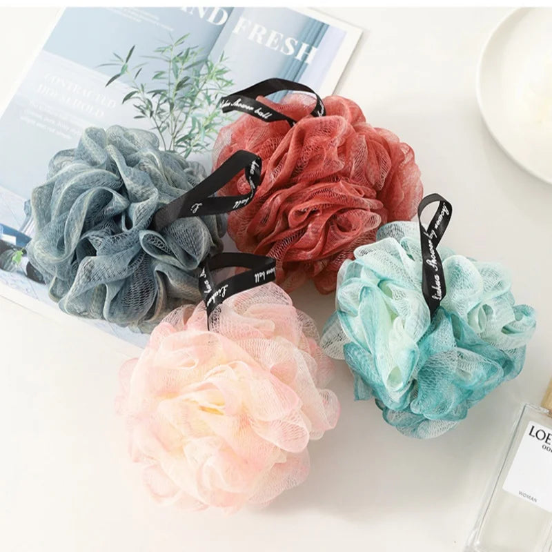 3pcs Gradient Bath Ball For Women Super Soft Bath Flower Bath Ball For Back Rub Cute High-end Bath Ball Bath Bubble Maker