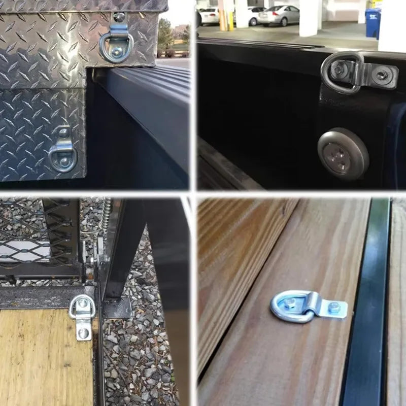 D Ring Tie Down Anchor Hook for Cargo Securing on Car Trucks Trailers Heavy Duty Metal Pull Ring Easy Surface Mount Fixing Point