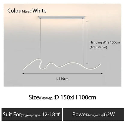 Dining Room Lamp Chandelier Light Luxury Lamps Modern Minimalist Dining Room Dining Table Bar Nordic Minimalist Strip 2025 New