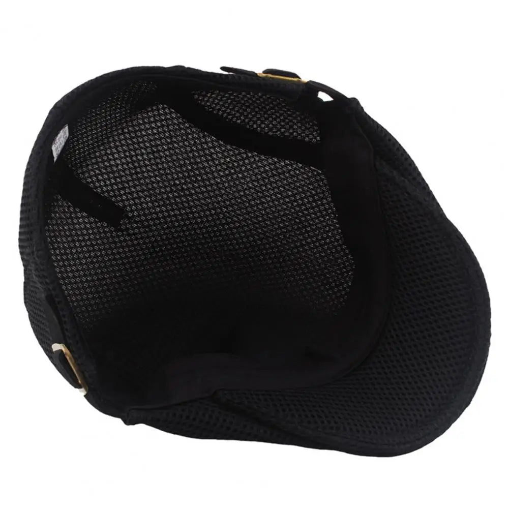 Retro European Men Beret Hat Mesh Breathable Polyester Hollow Washable Men Cap Summer