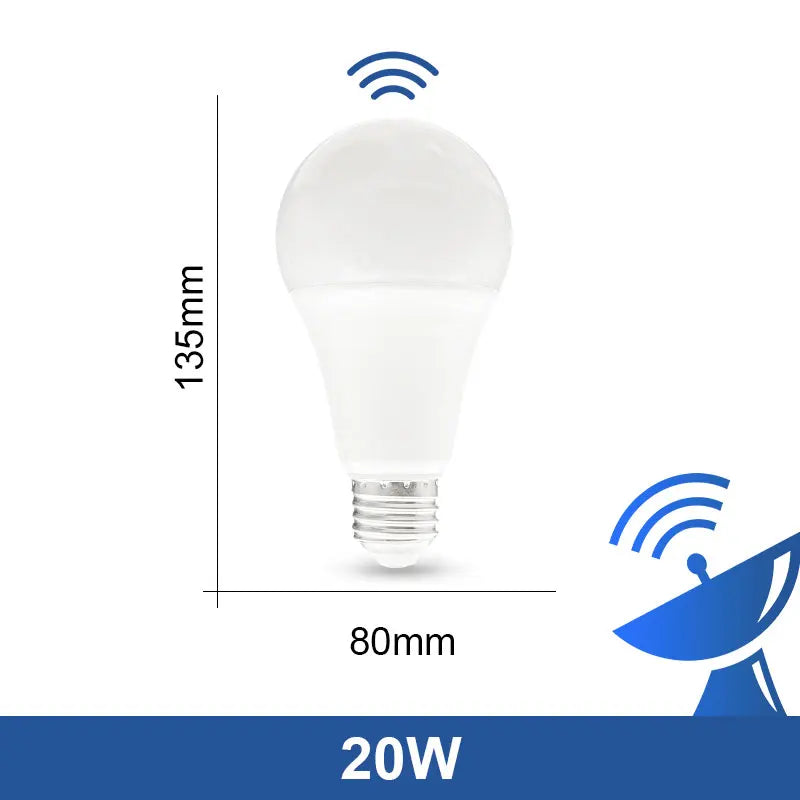 LED E27 Radar Sensitive Light Bulb 189-265V Energy Saving Smart Detection Motion Sensor Light  6W 9W 12W 15W 18W 20W Lampada LED