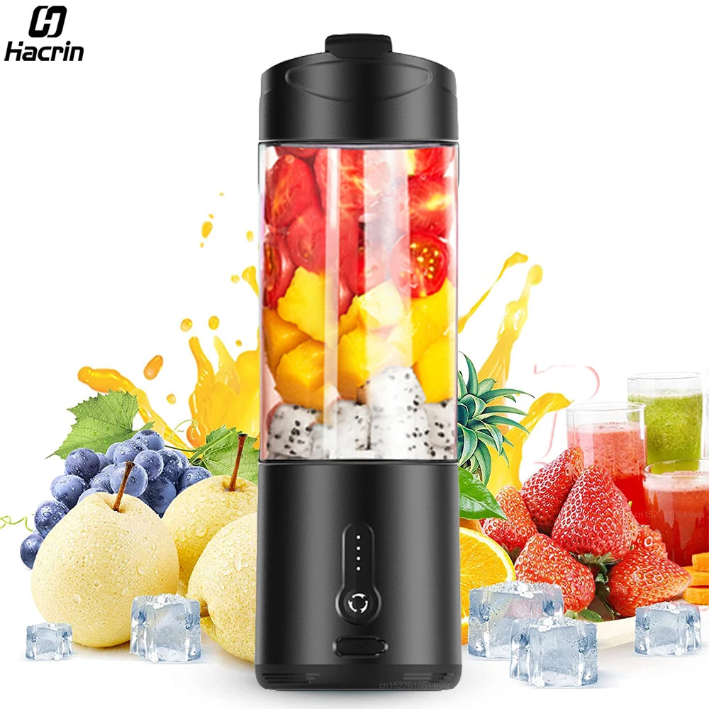 Portable Bottle Blender Electric Fresh Juice Blender Mini Fruit Juicer Blender Rechargeable Smoothie Mixer Juice Making Machine