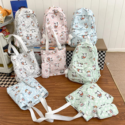 Sanrio Cartoon School Bags Pochacco Schoolbags High School College Students Backpacks with Keychain Student Handbags Pencil Case