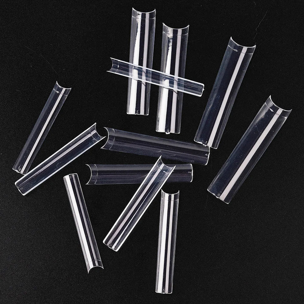 504Pcs Press On Nails 3XL Square Straight Extra Long False Nails Clear Natural Full Cover Acrylic Fake Nail Tips Manicure Tools