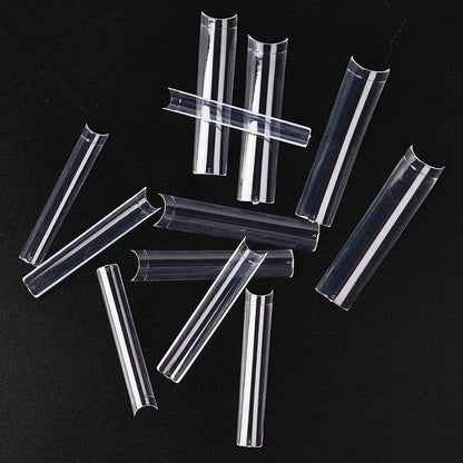 504Pcs Press On Nails 3XL Square Straight Extra Long False Nails Clear Natural Full Cover Acrylic Fake Nail Tips Manicure Tools