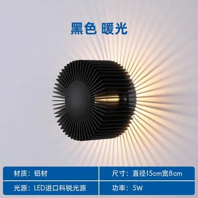 Modern Minimalist Atmosphere Small Wall Lamp LED Aluminum Art Decorative Wall Mounted Living Bedroom Bedside Background Hotel